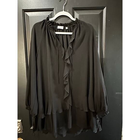 Wilfred Women's Black Chiffon Ruffle Babydoll Mini Amerie Dress Size Small - Picture 5 of 10